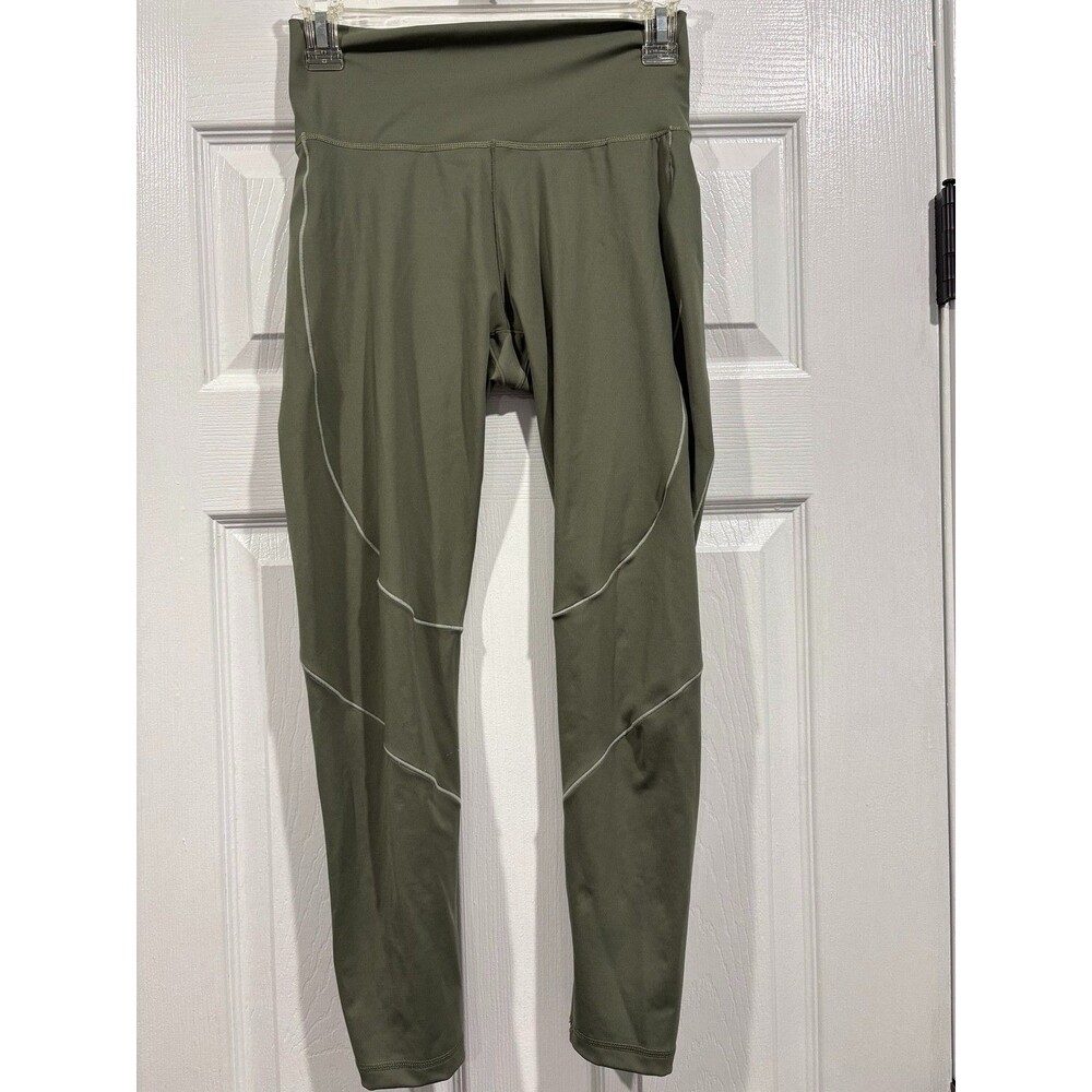 adidas Womens M Olive Green High Rise Training Leggings Workout Pants